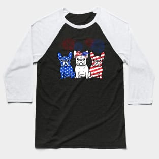 French Bulldog American Independence's Day Baseball T-Shirt